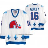 Camiseta Hockey Quebec Nordiques Michel Goulet Heritage Vintage Replica Blanco