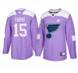 Camiseta Hockey St. Louis Blues 15 Robby Fabbri Violeta