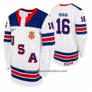 Camiseta Hockey USA Ryan Kirwan 2019 Hlinka Gretzky Cup Blanco