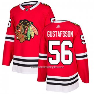 Camiseta Hockey Chicago Blackhawks 56 Erik Gustafsson Primera Autentico Rojo