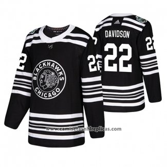 Camiseta Hockey Chicago Blackhawks Brandon Davidson Winter Classic Negro