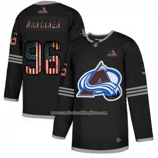 Camiseta Hockey Colorado Avalanche Mikko Rantanen 2020 USA Flag Negro