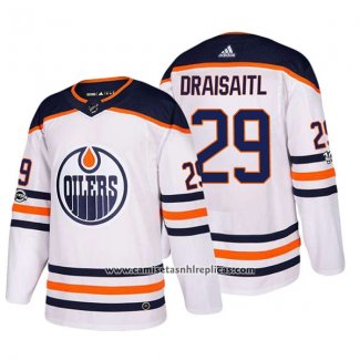 Camiseta Hockey Edmonton Oilers 29 Leon Draisaitl 2018 Blanco