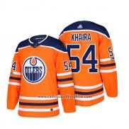 Camiseta Hockey Edmonton Oilers 54 Jujhar Khaira 2018 Naranja