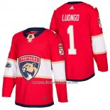 Camiseta Hockey Florida Panthers 1 Roberto Luongo Autentico Primera 2018 Rojo