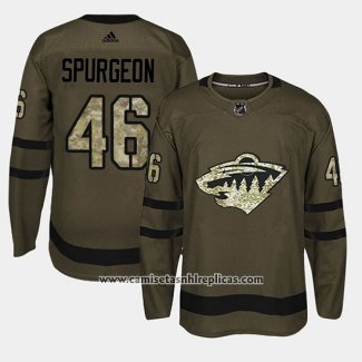 Camiseta Hockey Minnesota Wild Jared Spurgeon Camuflaje Salute To Service