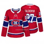 Camiseta Hockey Mujer Montreal Canadiens 27 Alex Galchenyuk Autentico Jugador Rojo