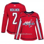 Camiseta Hockey Mujer Washington Capitals 2 Matt Niskanen Adizero Jugador Primera Rojo