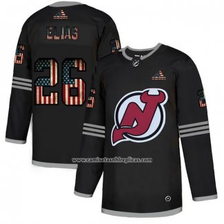 Camiseta Hockey New Jersey Devils Elias 2020 USA Flag Negro