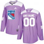 Camiseta Hockey New York Rangers Personalizada Violeta