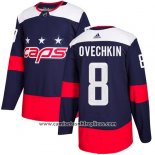 Camiseta Hockey Nino Washington Capitals 8 Alex Ovechkin Azul Autentico 2018 Stadium Series Stitched