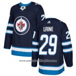 Camiseta Hockey Nino Winnipeg Jets 29 Patrik Laine Azul Primera Autentico Stitched