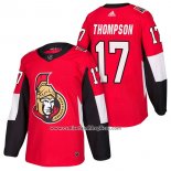 Camiseta Hockey Ottawa Senators 17 Nate Thompson 2018 Authentic Autentico Primera Rojo