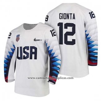 Camiseta Hockey USA Brian Gionta 2018 Olympic Blanco