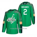 Camiseta Hockey Washington Capitals Matt Niskanen 2018 St. Patrick's Day Verde