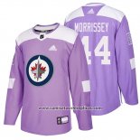 Camiseta Hockey Winnipeg Jets Josh Morrissey Hockey Fights Cancer Violeta