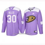 Camiseta Hockey Anaheim Ducks 30 Ryan Miller Violeta