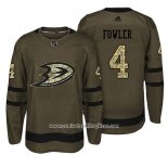 Camiseta Hockey Anaheim Ducks 4 Cam Fowler Verde Militar