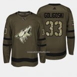 Camiseta Hockey Arizona Coyotes 33 Arizona Alex Goligoski Verde Salute To Service