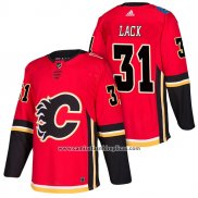 Camiseta Hockey Calgary Flames 31 Eddie Lack Primera Autentico 2018 Rojo