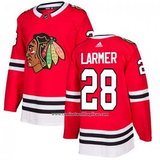 Camiseta Hockey Chicago Blackhawks 28 Steve Larmer Primera Autentico Rojo