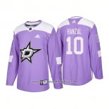 Camiseta Hockey Dallas Stars 10 Martin Hanzal Autentico Hockey Fights Cancer 2018 Violeta