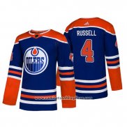 Camiseta Hockey Edmonton Oilers Kris Russell Alternato Autentico Azul