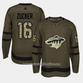 Camiseta Hockey Minnesota Wild Jason Zucker Camuflaje Salute To Service