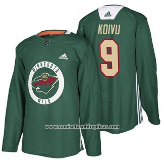 Camiseta Hockey Minnesota Wild Mikko Koivu New Season Practice Verde