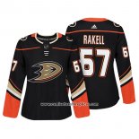 Camiseta Hockey Mujer Anaheim Ducks 67 Rickard Rakell Autentico Jugador Negro