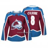 Camiseta Hockey Mujer Colorado Avalanche 8 Joe Colborne Autentico Jugador Maroon