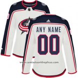 Camiseta Hockey Mujer Columbus Blue Jackets Personalizada Blanco