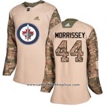 Camiseta Hockey Mujer Winnipeg Jets 44 Josh Morrissey Autentico 2017 Veterans Day Stitched Camuflaje