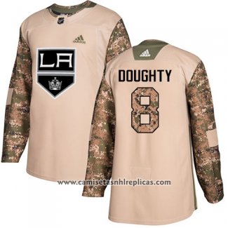 Camiseta Hockey Nino Los Angeles Kings 8 Drew Doughty Camuflaje Autentico 2017 Veterans Day Stitched