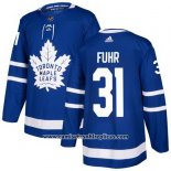 Camiseta Hockey Nino Toronto Maple Leafs 31 Grant Fuhr Azul Primera Autentico Stitched