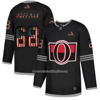 Camiseta Hockey Ottawa Senators Mike Hoffman 2020 USA Flag Negro