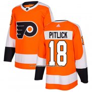 Camiseta Hockey Philadelphia Flyers 18 Tyler Pitlick Primera Autentico Naranja