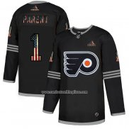 Camiseta Hockey Philadelphia Flyers Bernie Parent 2020 USA Flag Negro