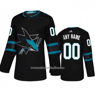 Camiseta Hockey San Jose Sharks Alterno Autentico Personalizada Negro