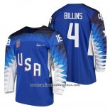 Camiseta Hockey USA Chad Billins Azul 2018 Olympic