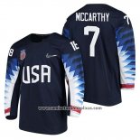 Camiseta Hockey USA John Mccarthy 2018 Olympic Azul