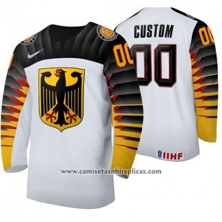 Camiseta Hockey Alemania Personalizada Home 2020 IIHF World Junior Championship Blanco