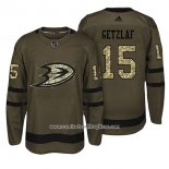 Camiseta Hockey Anaheim Ducks 15 Ryan Getzlaf Verde Militar