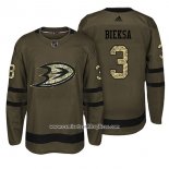 Camiseta Hockey Anaheim Ducks 3 Kevin Bieksa Verde Militar