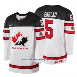 Camiseta Hockey Canada Aaron Ekblad 2018 IIHF World Championship Jugador Blanco