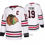 Camiseta Hockey Chicago Blackhawks Jonathan Toews Segunda Autentico Jugador Blanco