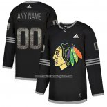 Camiseta Hockey Chicago Blackhawks Personalizada Black Shadow