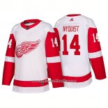 Camiseta Hockey Detroit Red Wings 14 Gustav Nyquist New Outfitted 2018 Blanco