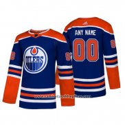 Camiseta Hockey Edmonton Oilers Custom Alternato Autentico Azul