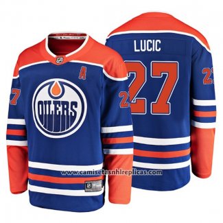 Camiseta Hockey Edmonton Oilers Milan Lucic Alternato Fanatics Breakaway Azul